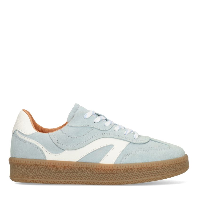 Blauwe suède sneakers