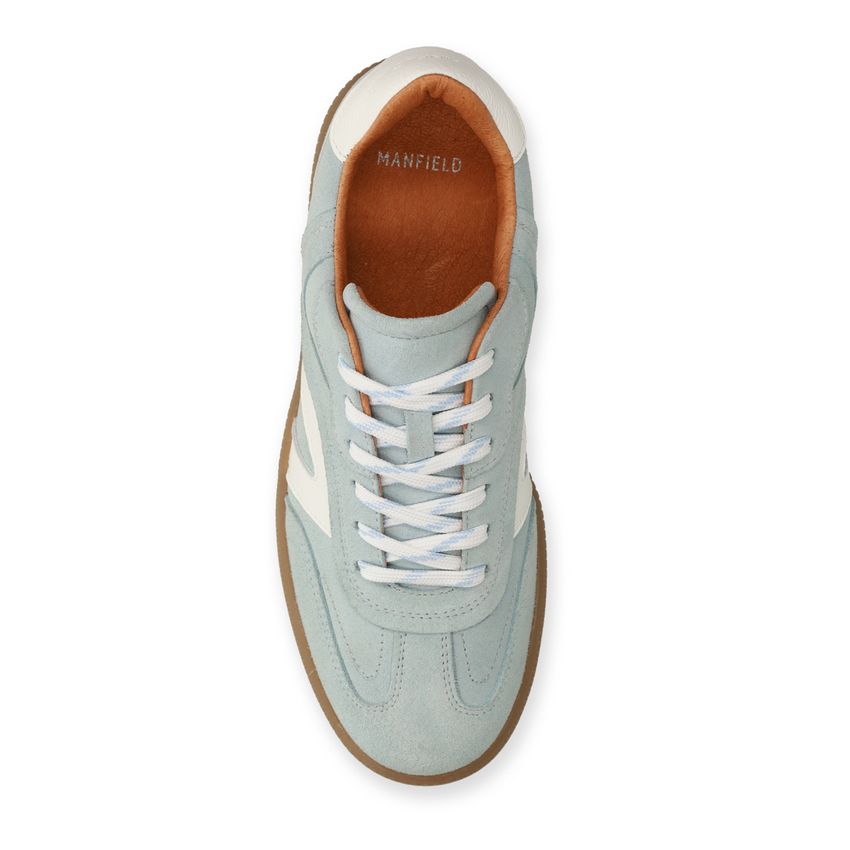 Blauwe suède sneakers