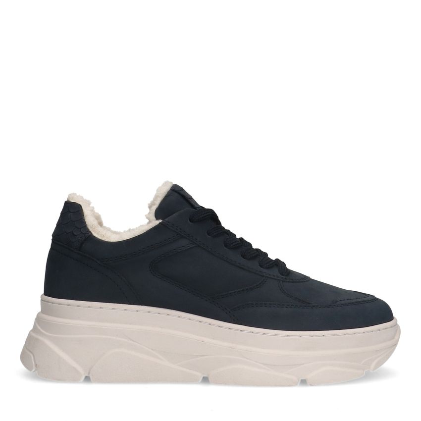 Donkerblauwe nubuck sneakers
