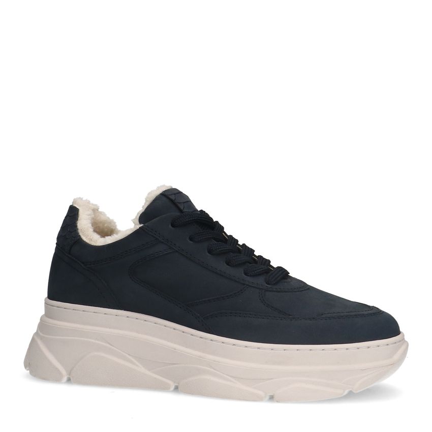Donkerblauwe nubuck sneakers