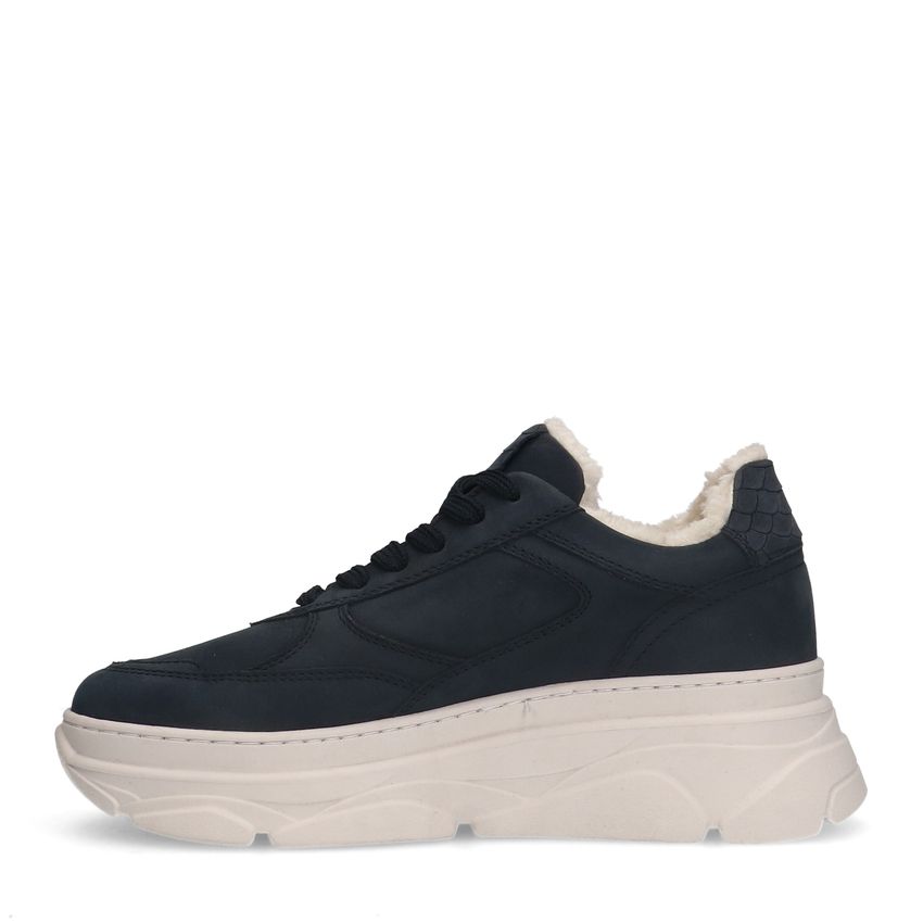 Donkerblauwe nubuck sneakers