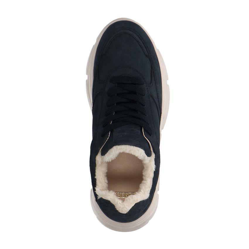Donkerblauwe nubuck sneakers