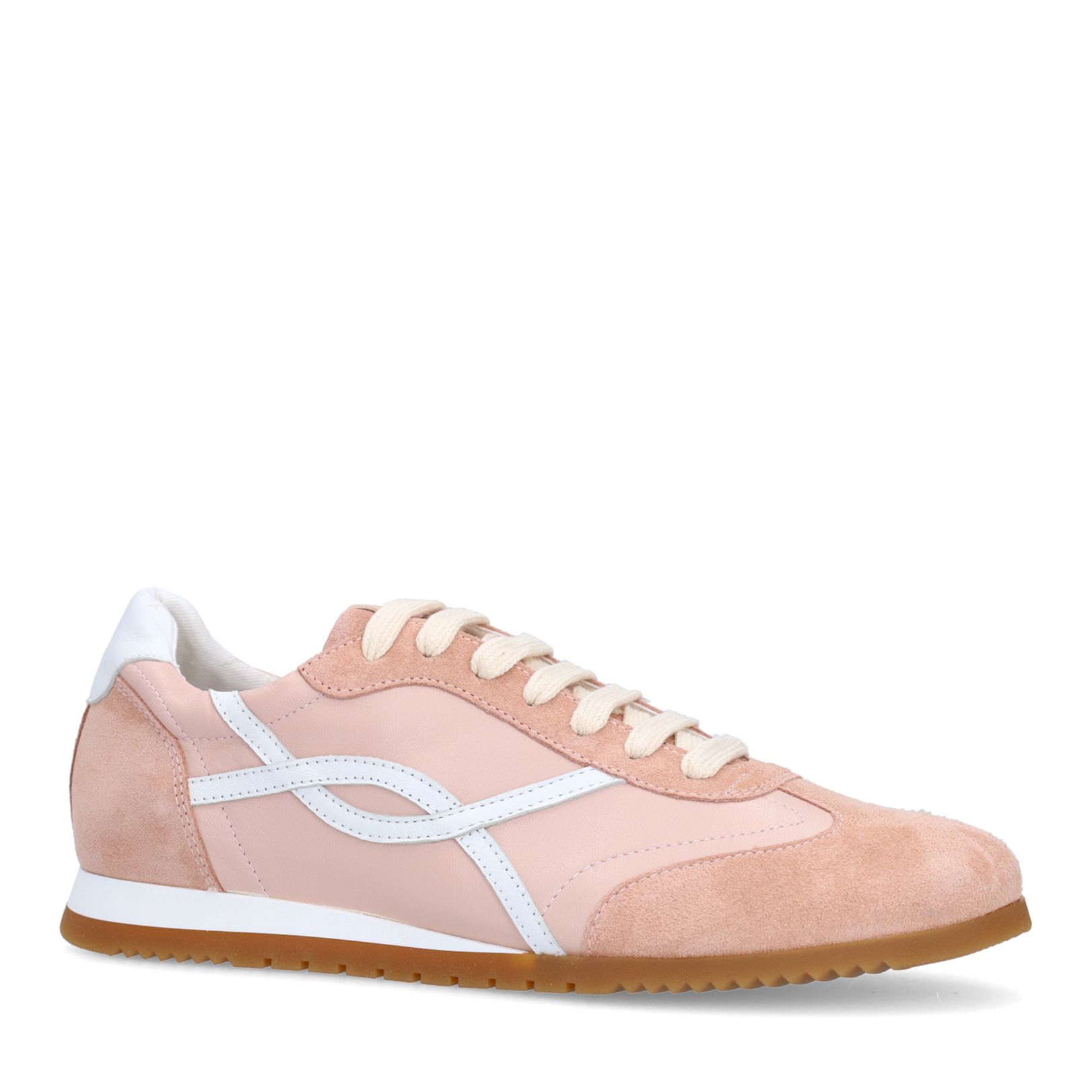 Roze leren sneakers