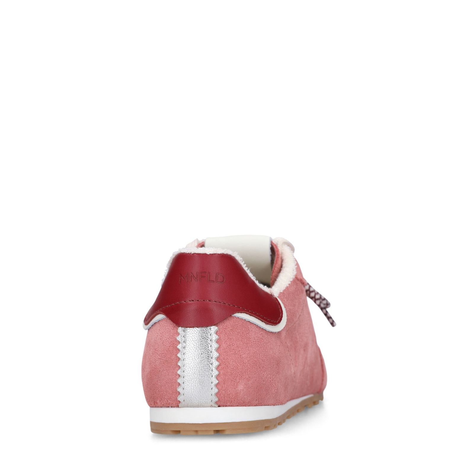 Roze suède sneakers met dubbele vetersluiting
