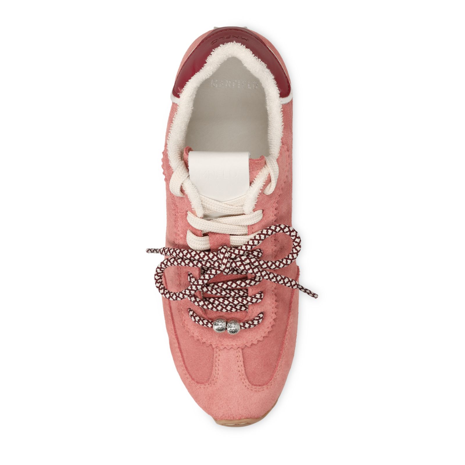 Roze suède sneakers met dubbele vetersluiting