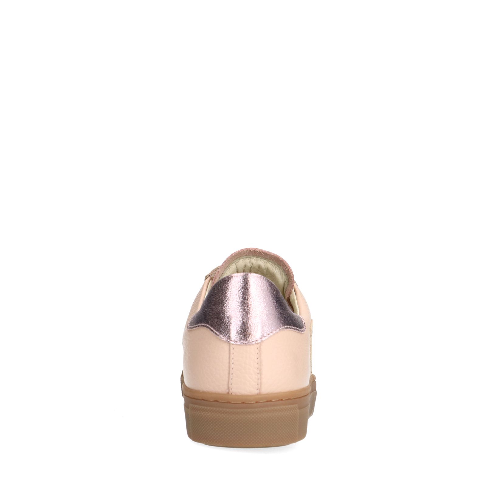 Roséfarbene Ledersneaker mit Veloursleder-Details