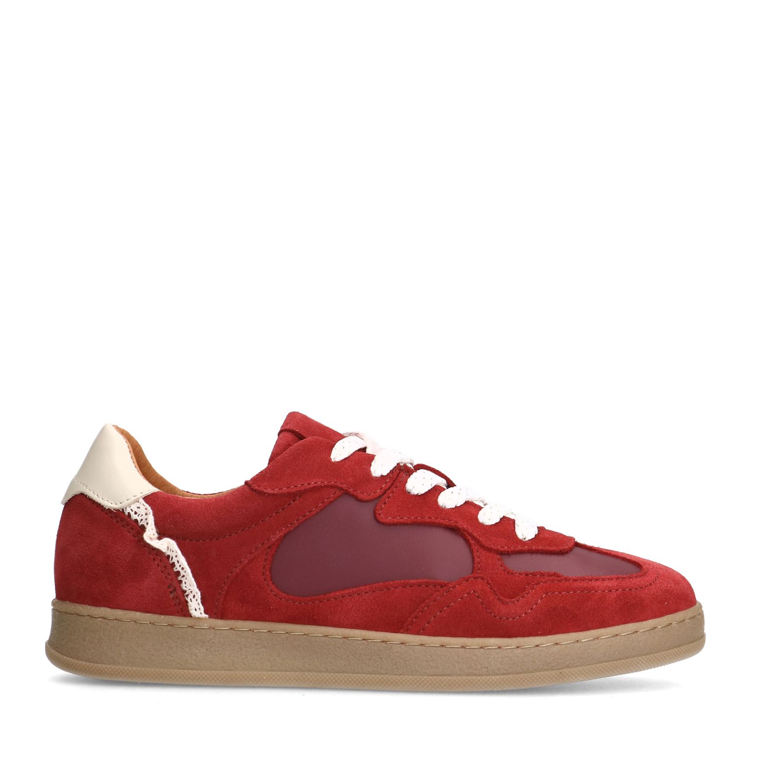 Rote Veloursleder-Sneaker