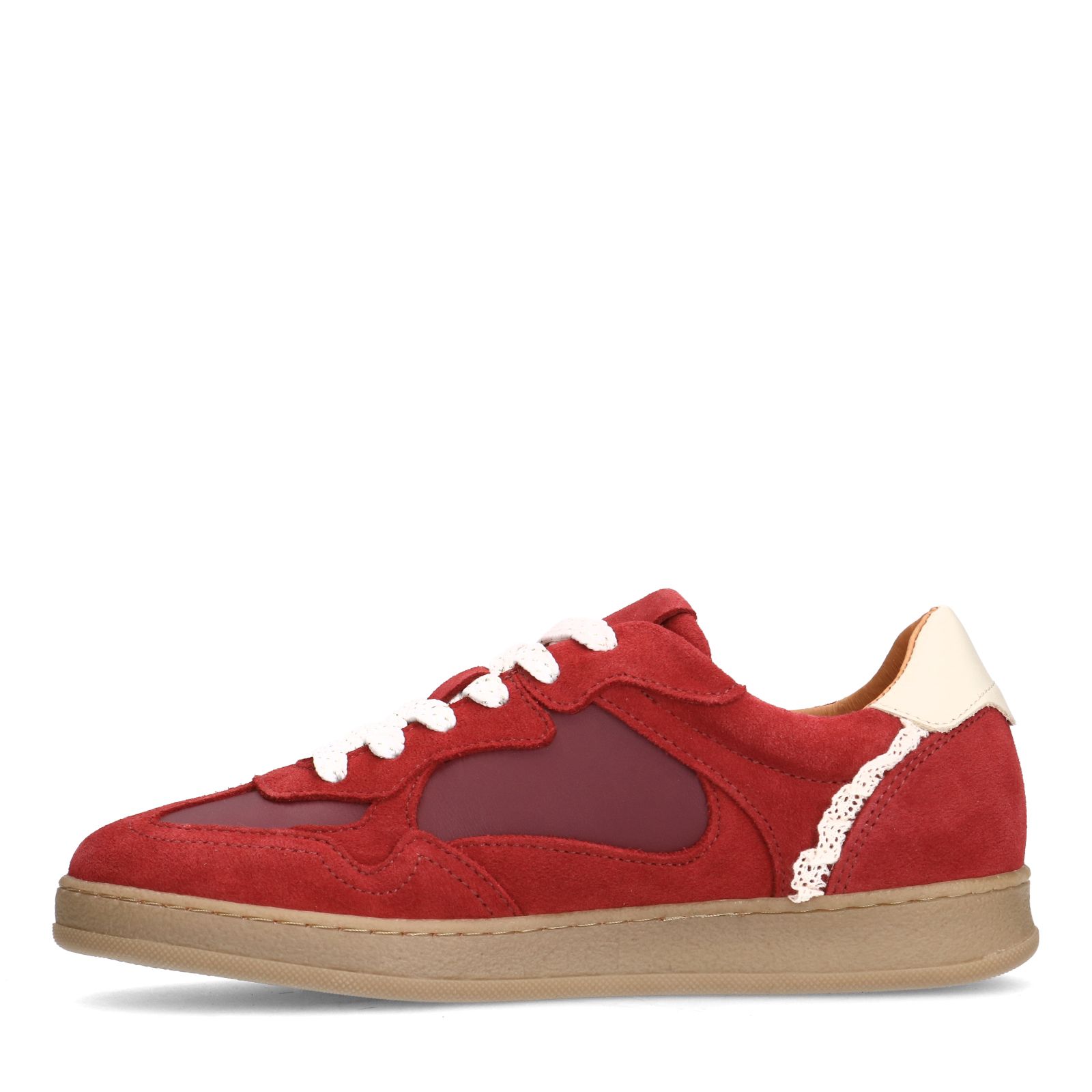 Rode suède sneakers