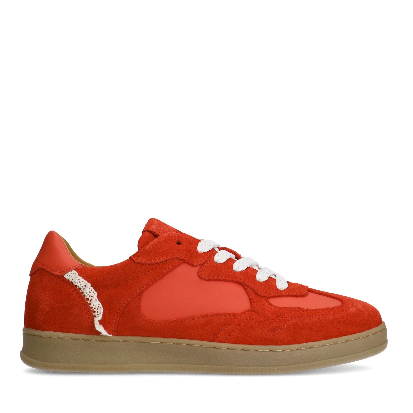 Rode suède sneakers
