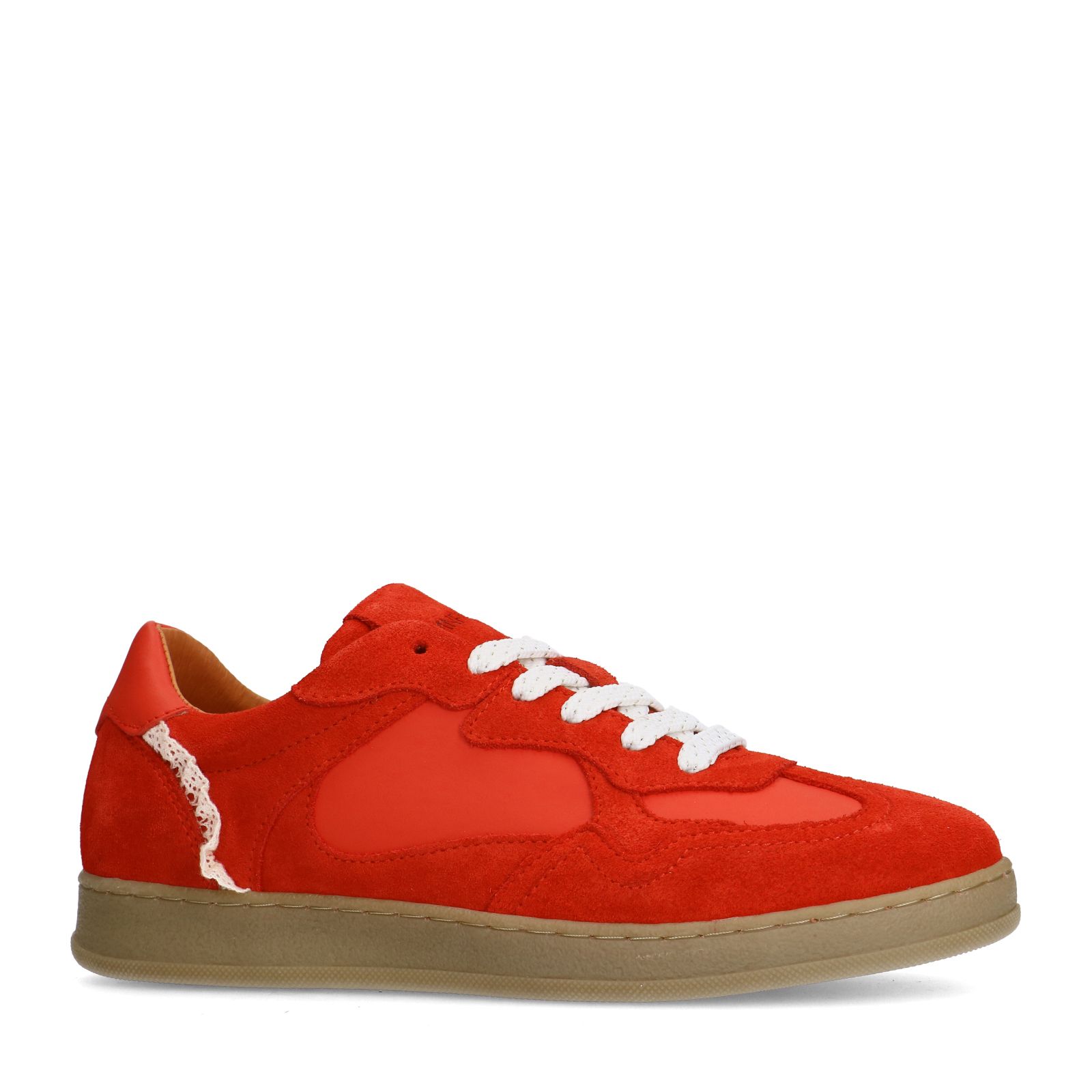 Rode suède sneakers