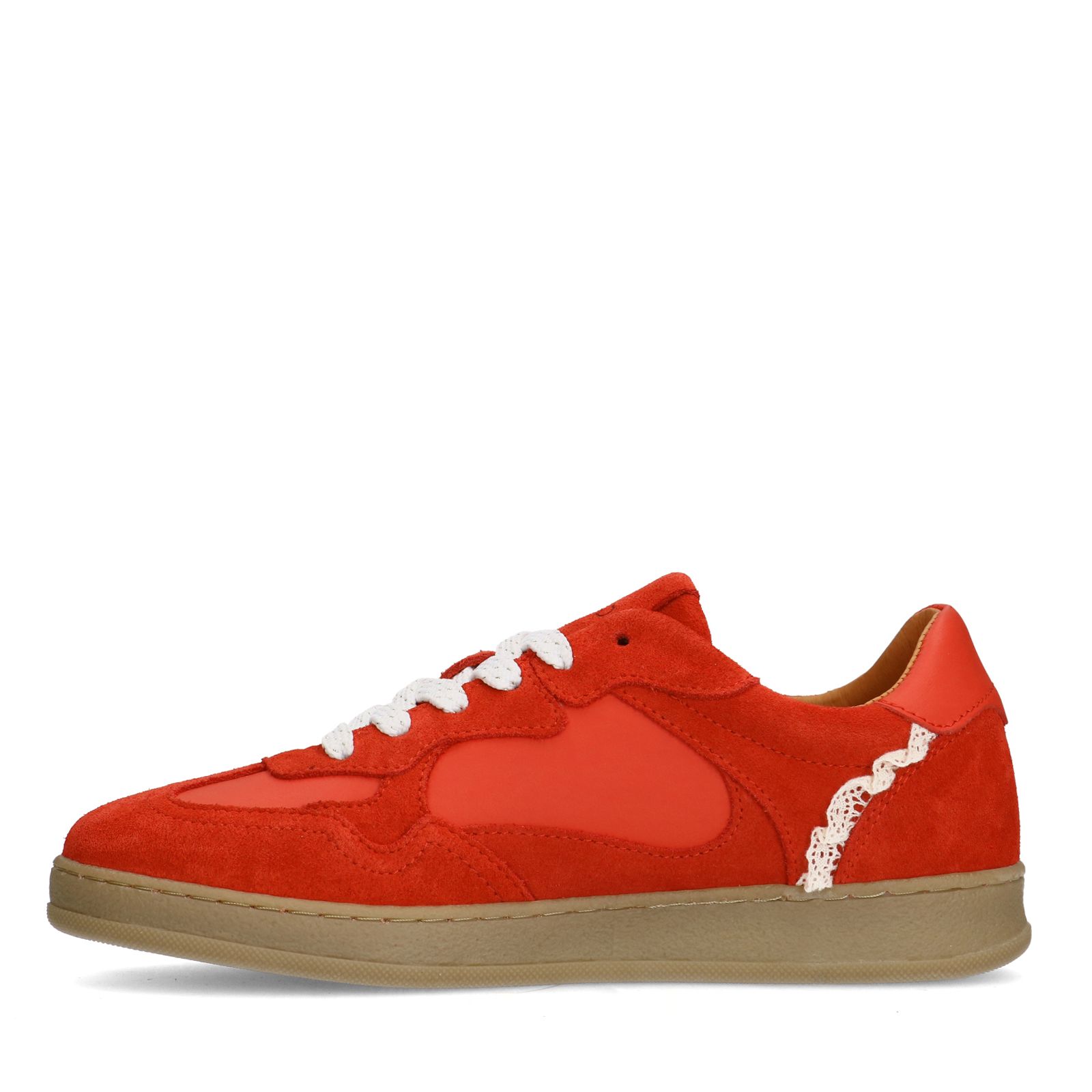 Rote Veloursleder-Sneaker