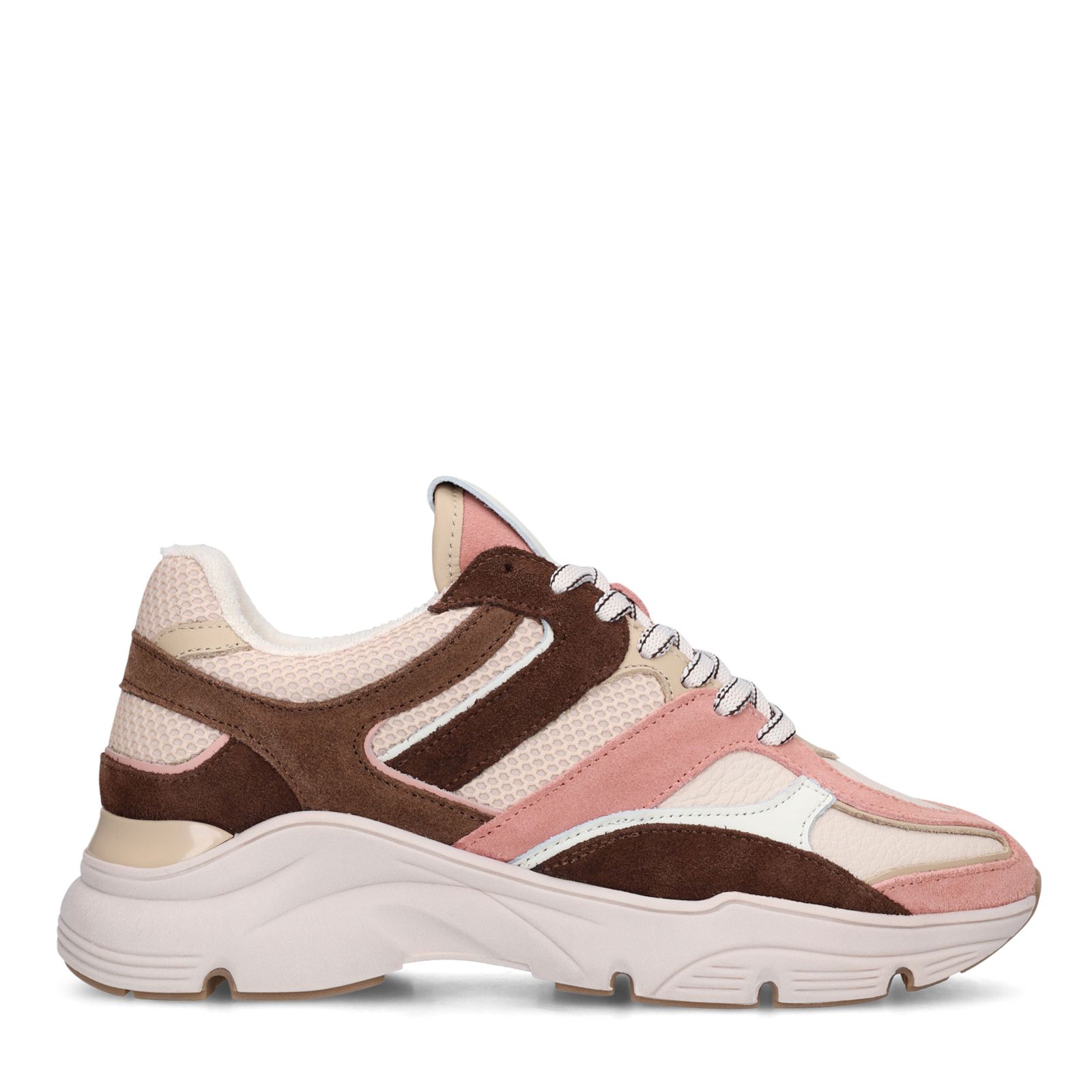 Roséfarbene Veloursleder-Sneaker