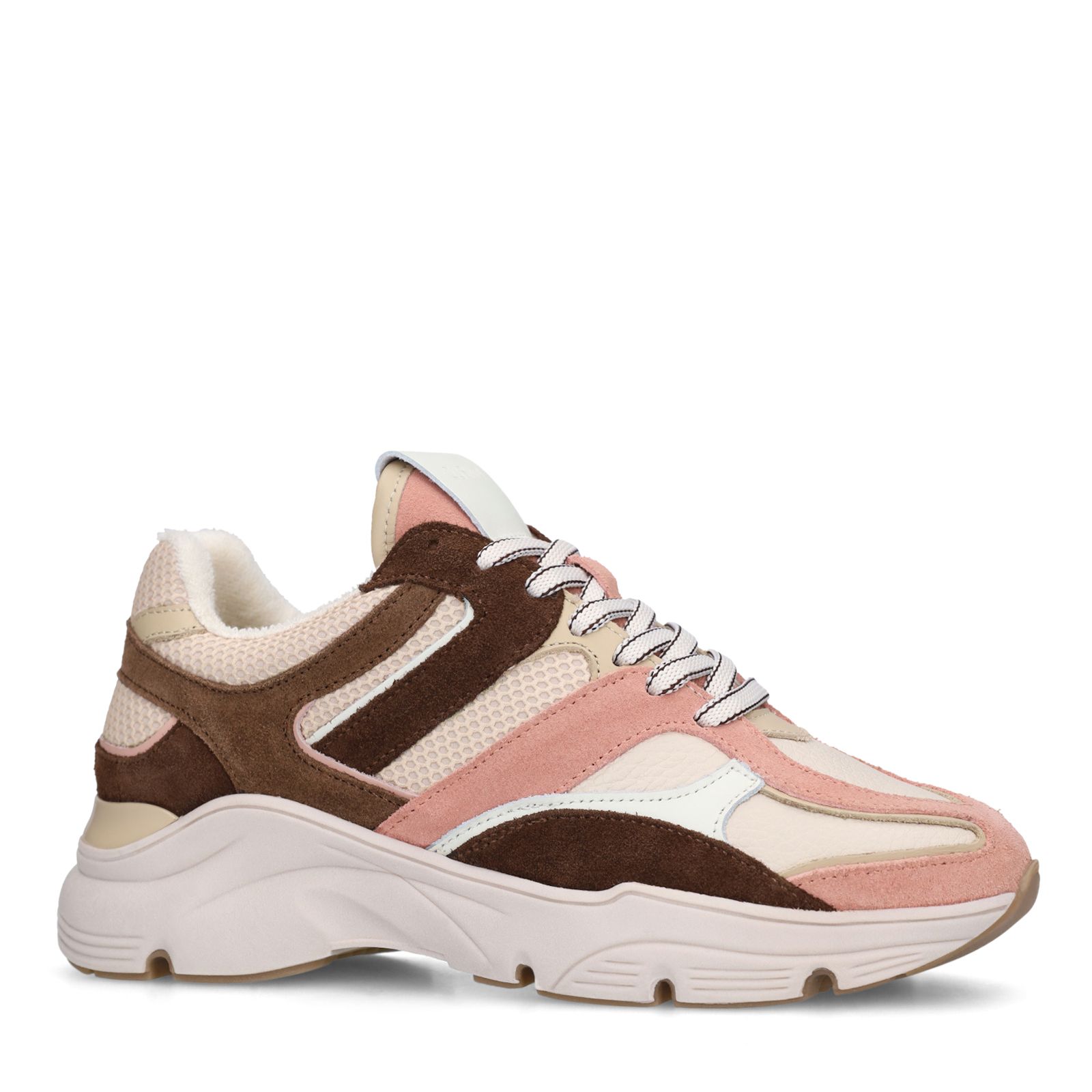 Roséfarbene Veloursleder-Sneaker