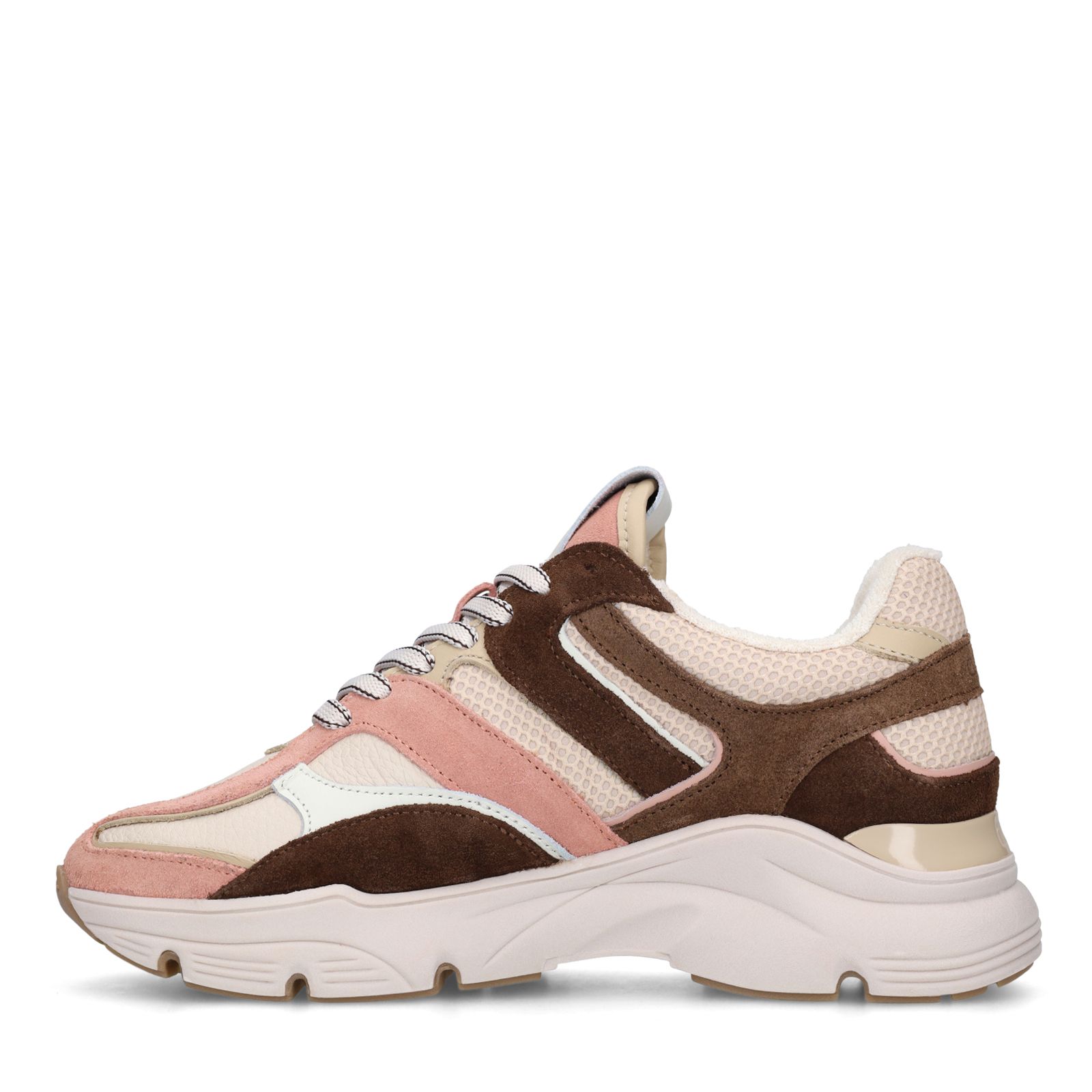 Roséfarbene Veloursleder-Sneaker