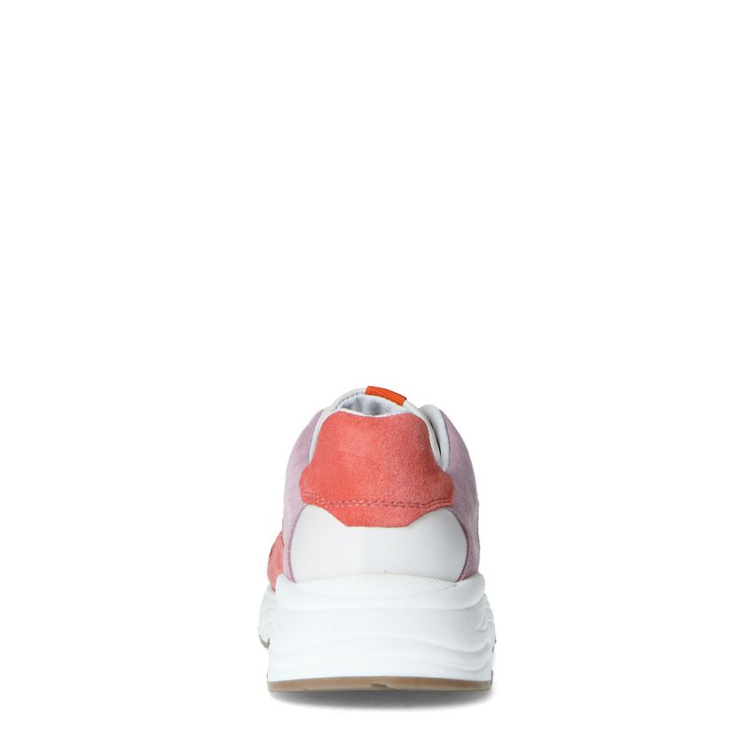 Roséfarbene Dad-Sneaker mit farbigen Details