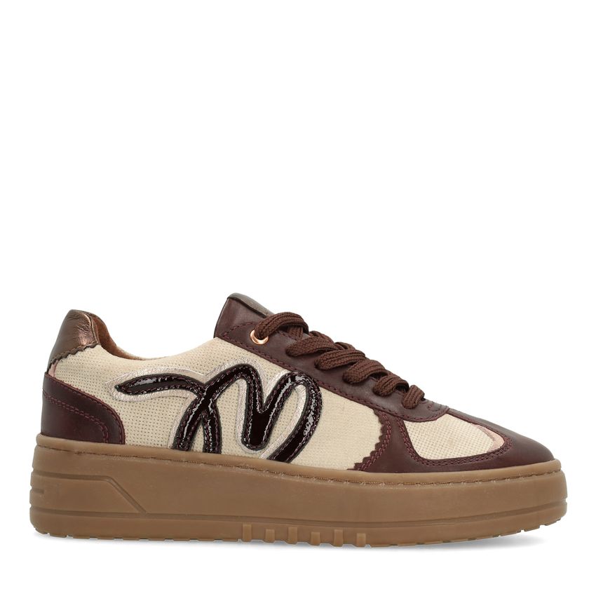 Bordeauxrote Veloursleder-Sneaker