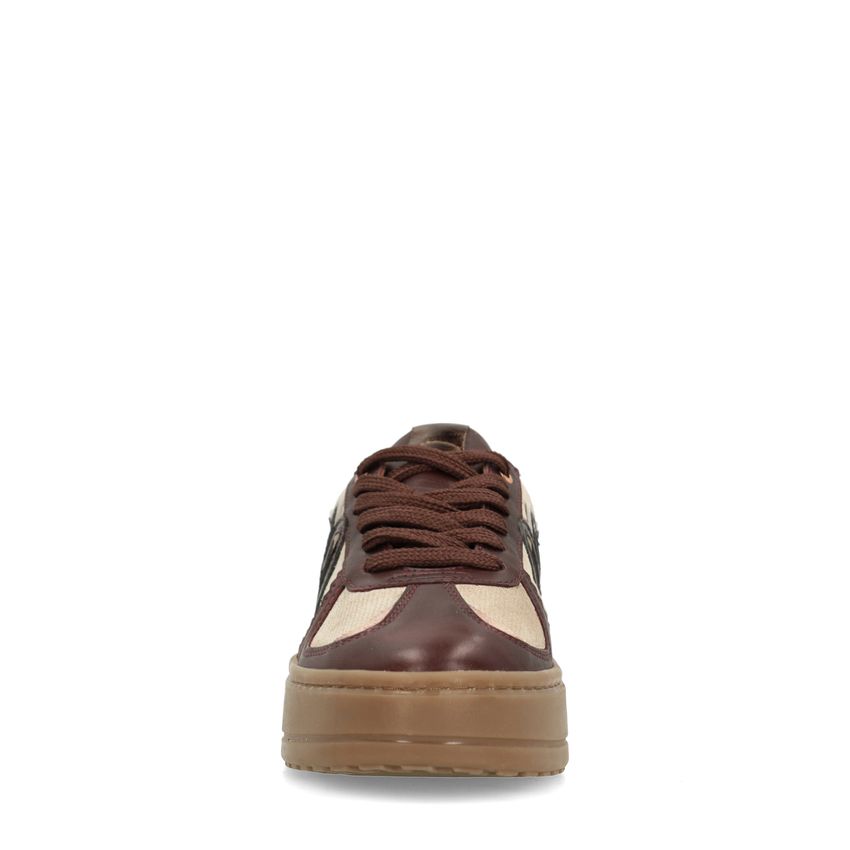 Bordeauxrote Veloursleder-Sneaker