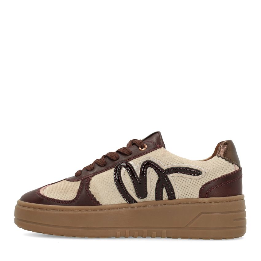 Bordeauxrote Veloursleder-Sneaker