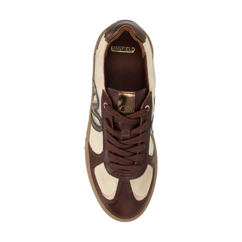 Bordeauxrote Veloursleder-Sneaker
