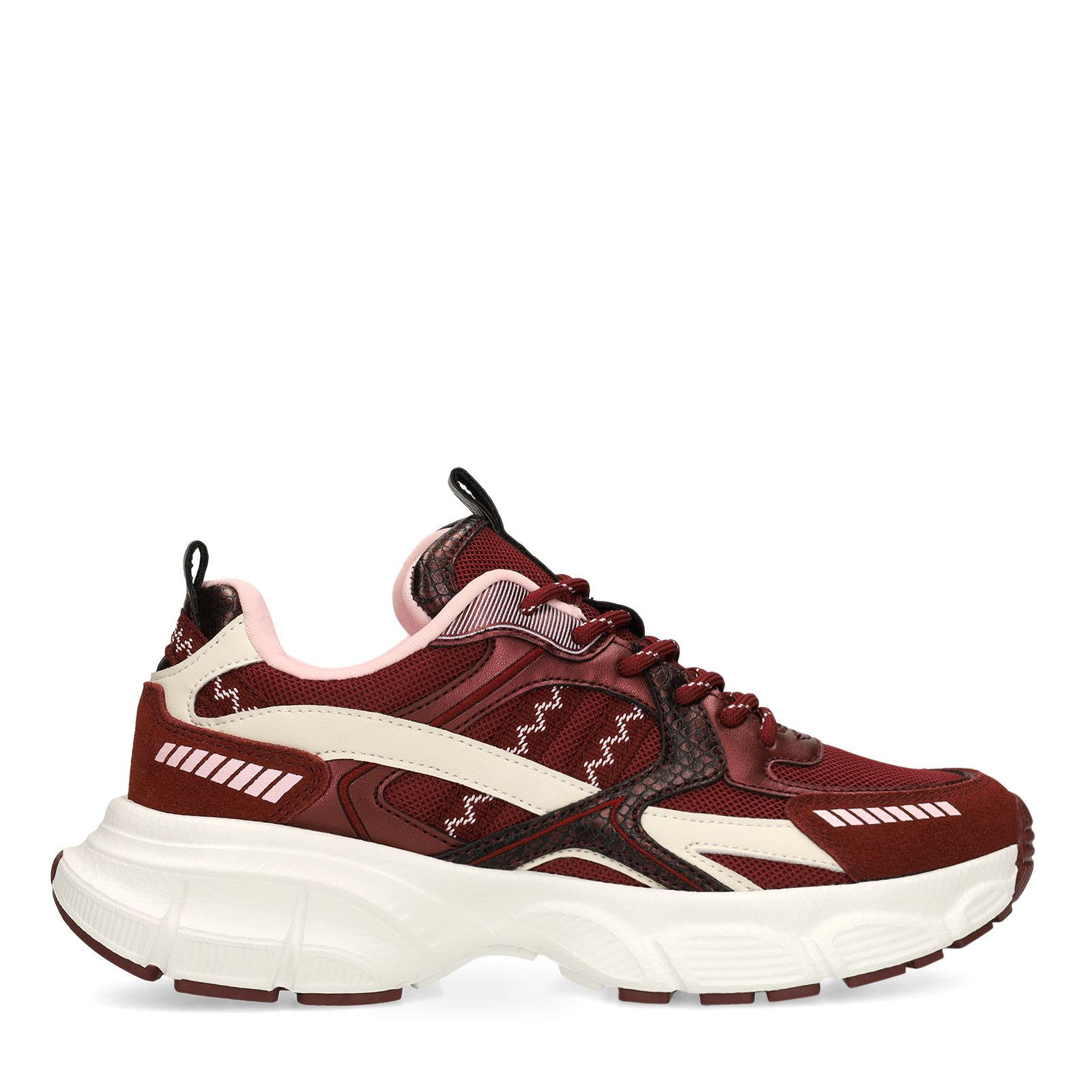 Bordeauxrote Mesh-Sneaker