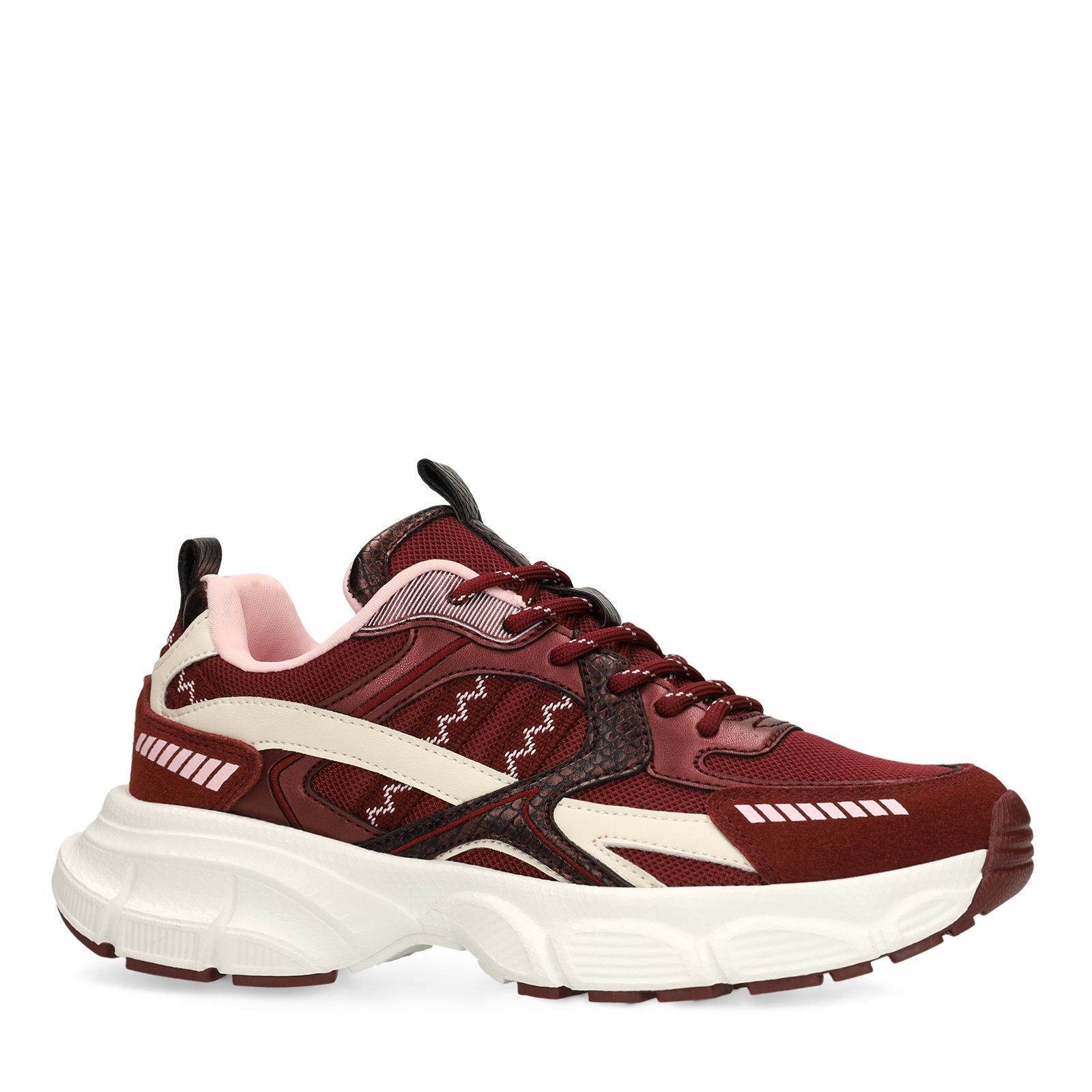 Bordeauxrote Mesh-Sneaker