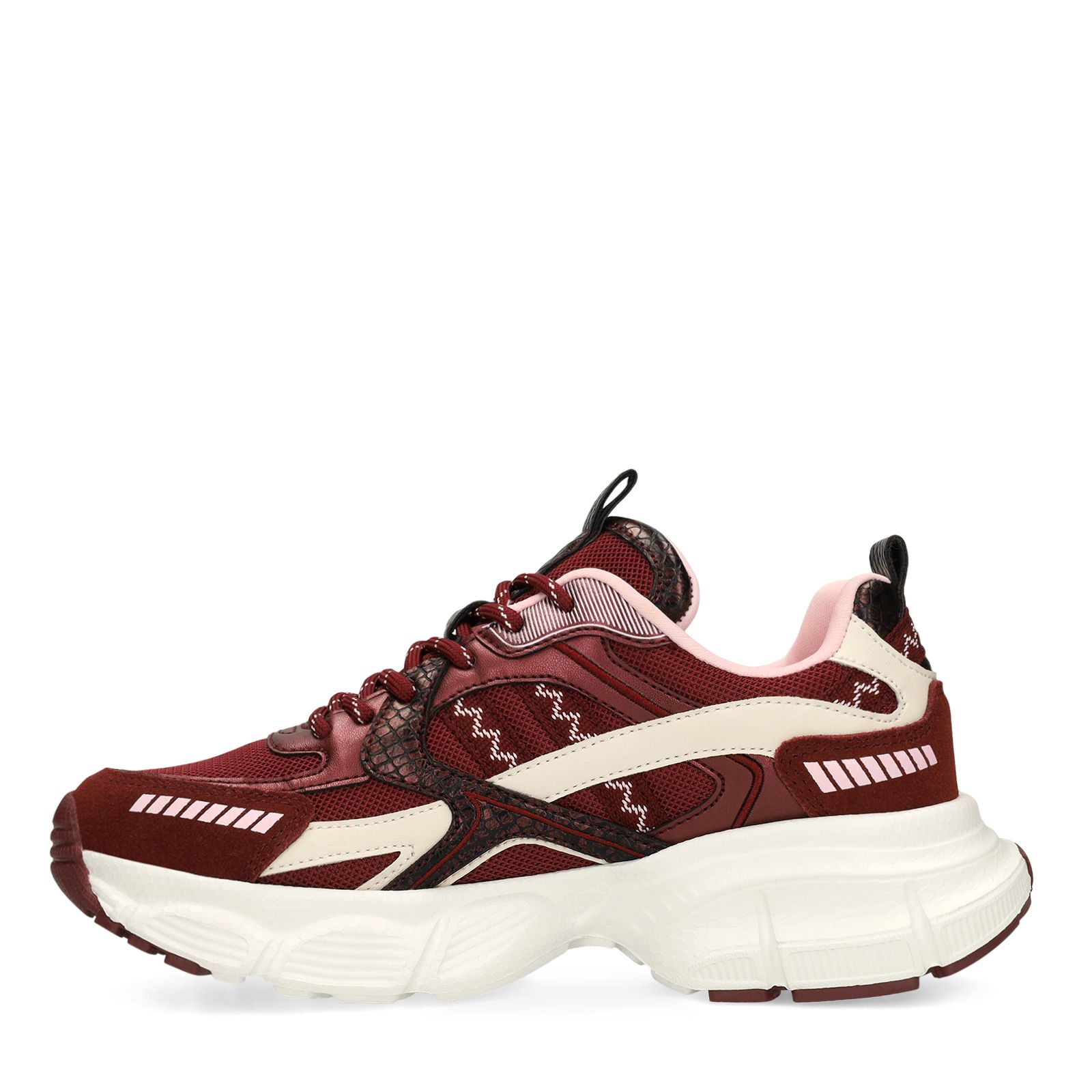 Bordeauxrote Mesh-Sneaker