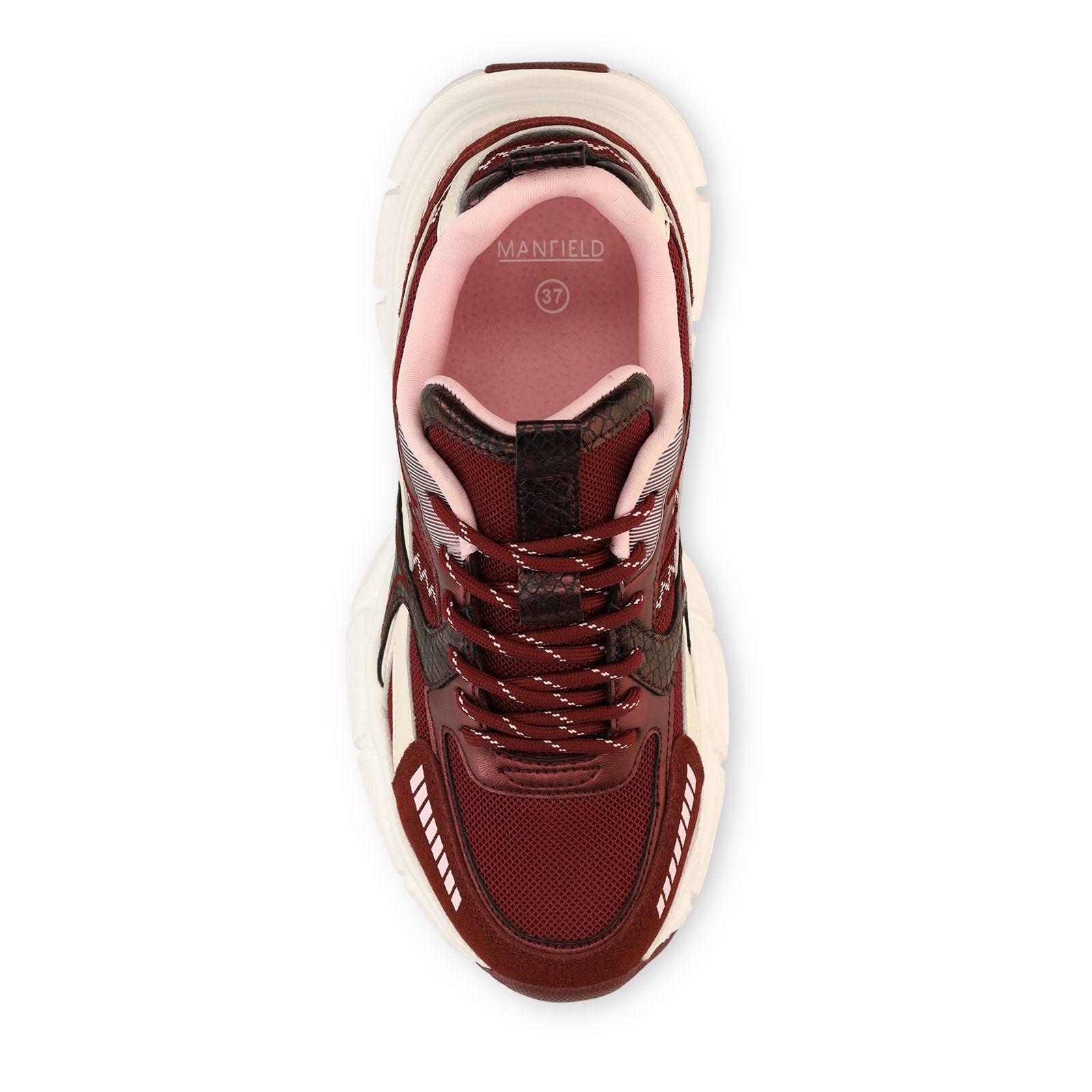 Bordeauxrote Mesh-Sneaker