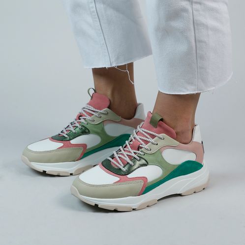 Groene leren sneakers