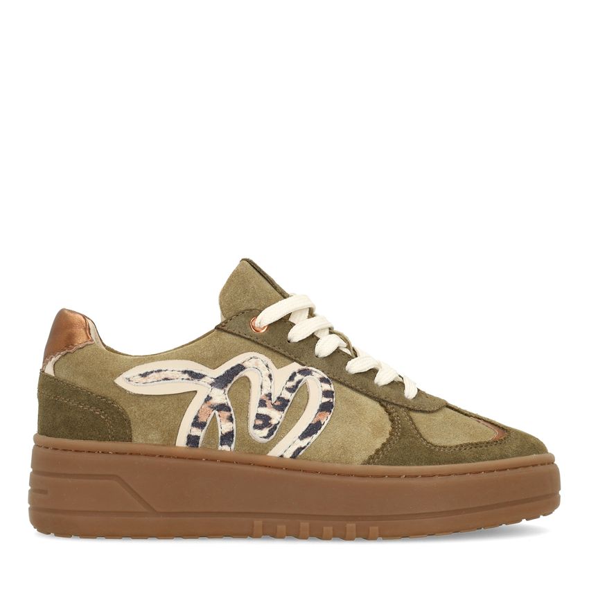 Grüne Veloursleder-Sneaker