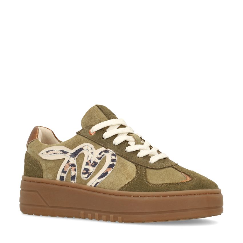 Grüne Veloursleder-Sneaker