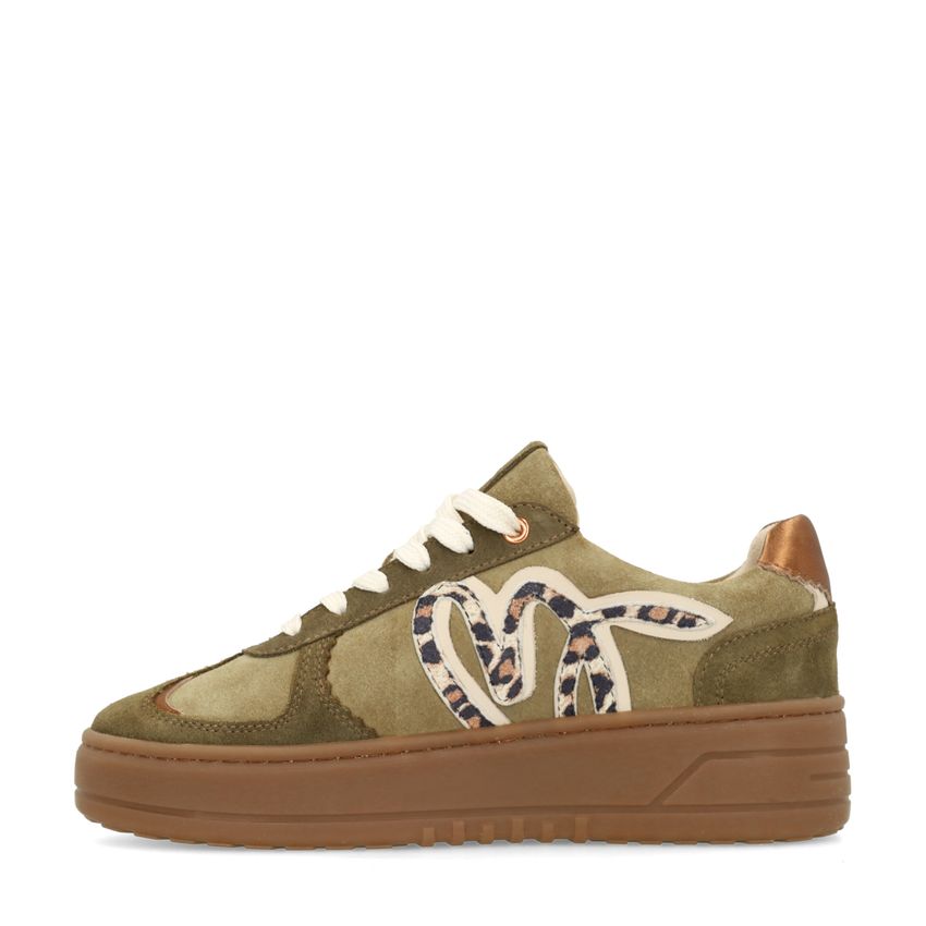 Grüne Veloursleder-Sneaker