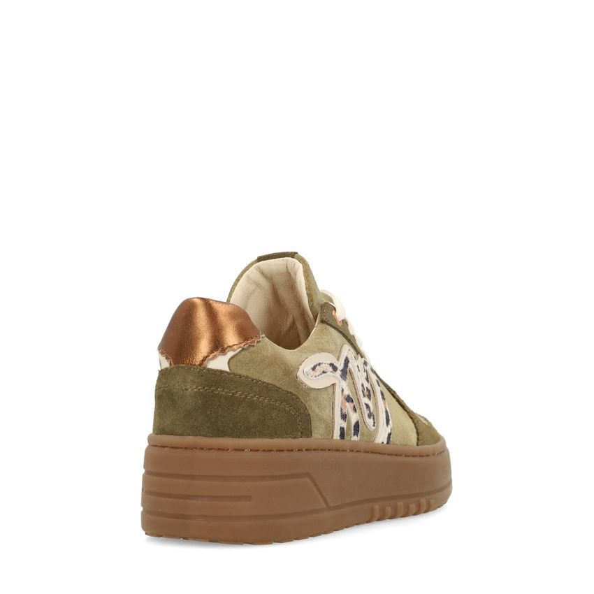 Grüne Veloursleder-Sneaker