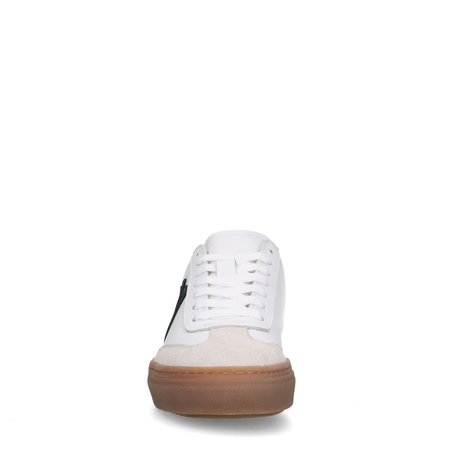 Witte leren sneakers met zwarte details