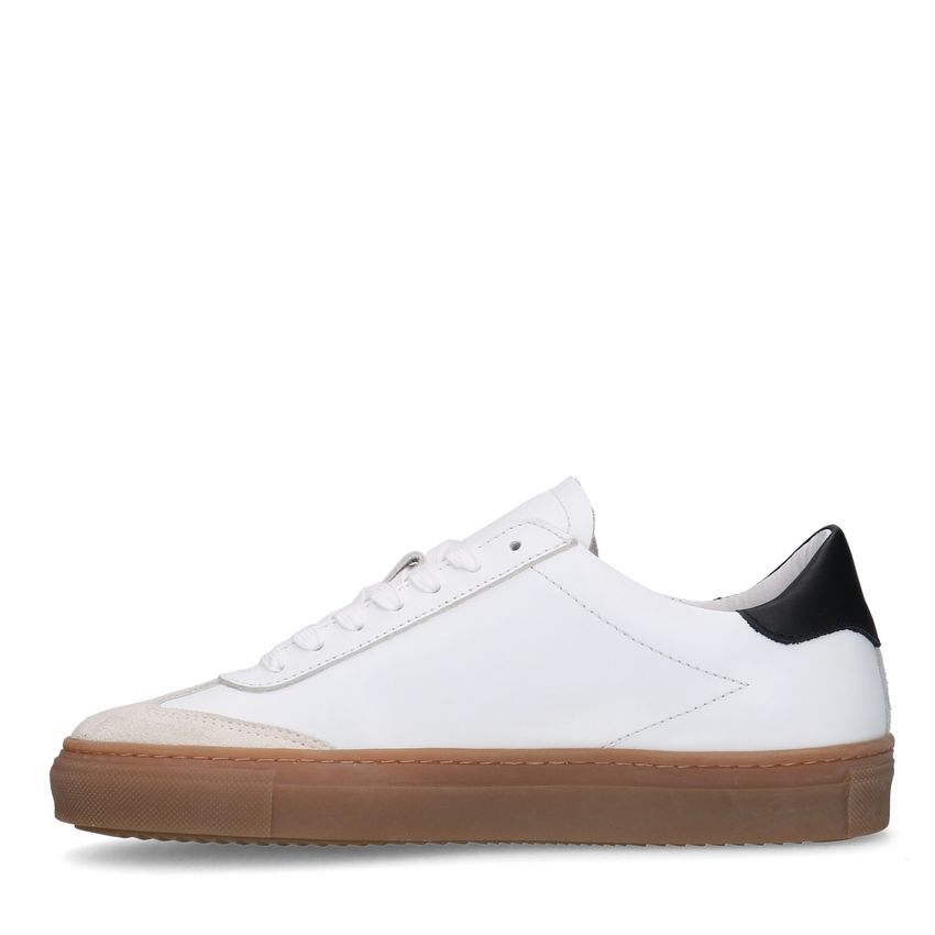 Witte leren sneakers met zwarte details