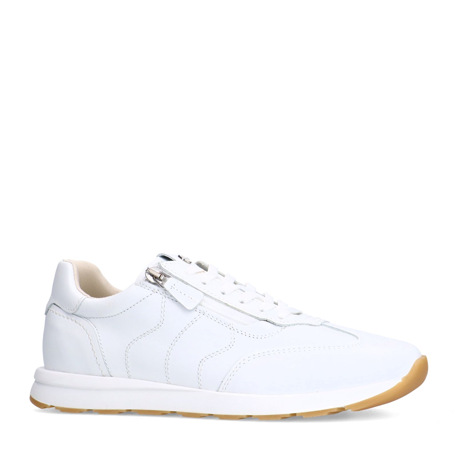 Witte leren sneakers met rits