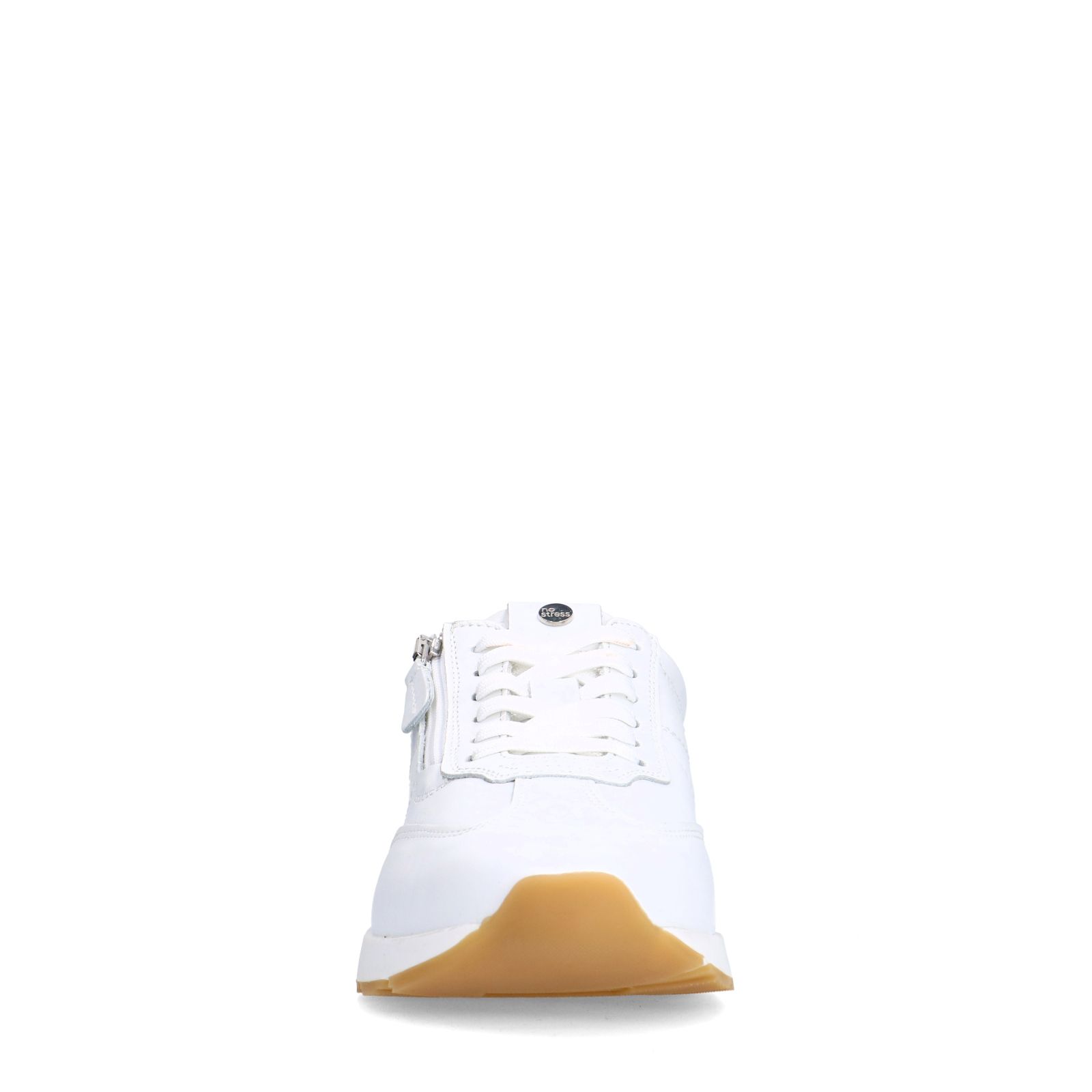 Witte leren sneakers met rits