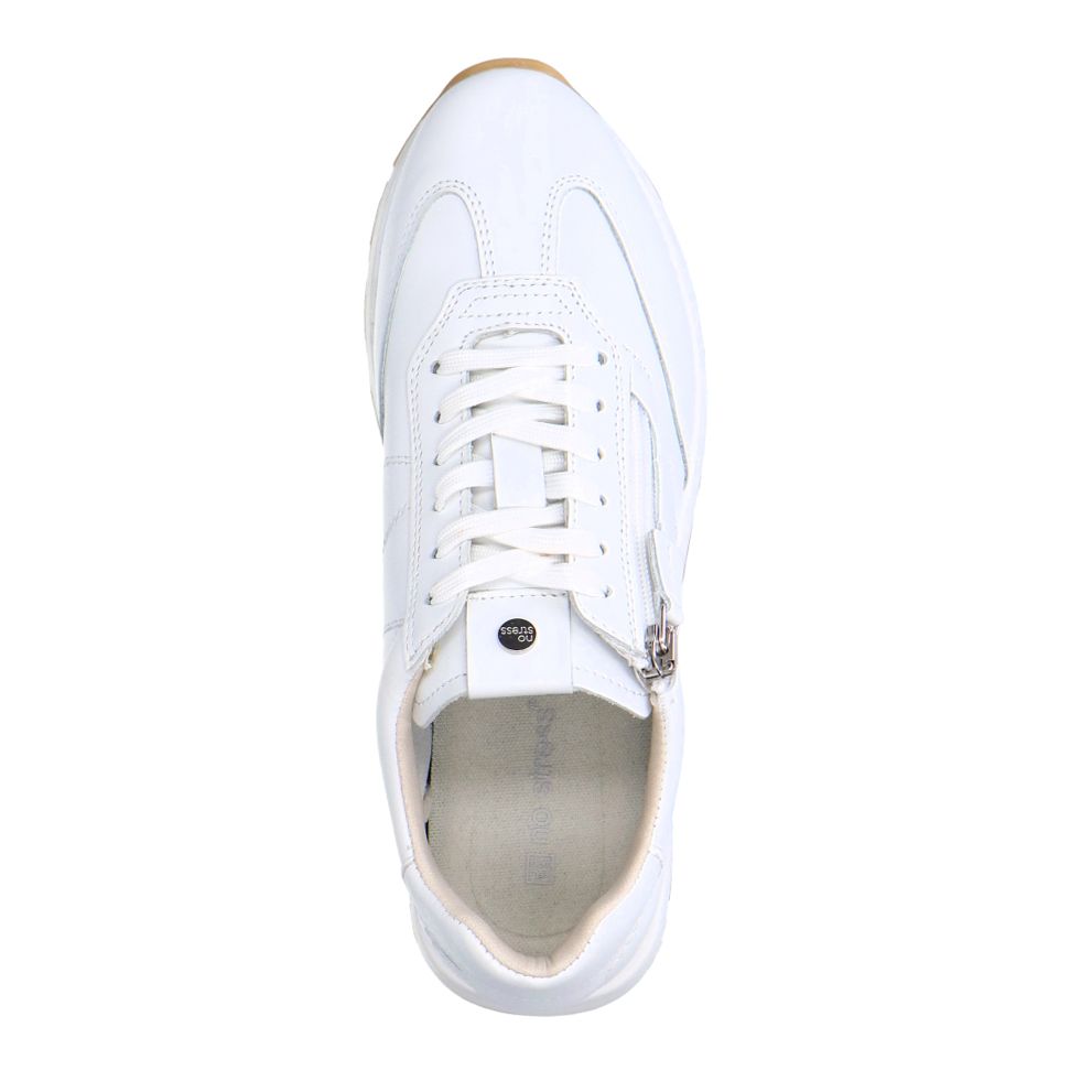 Witte leren sneakers met rits
