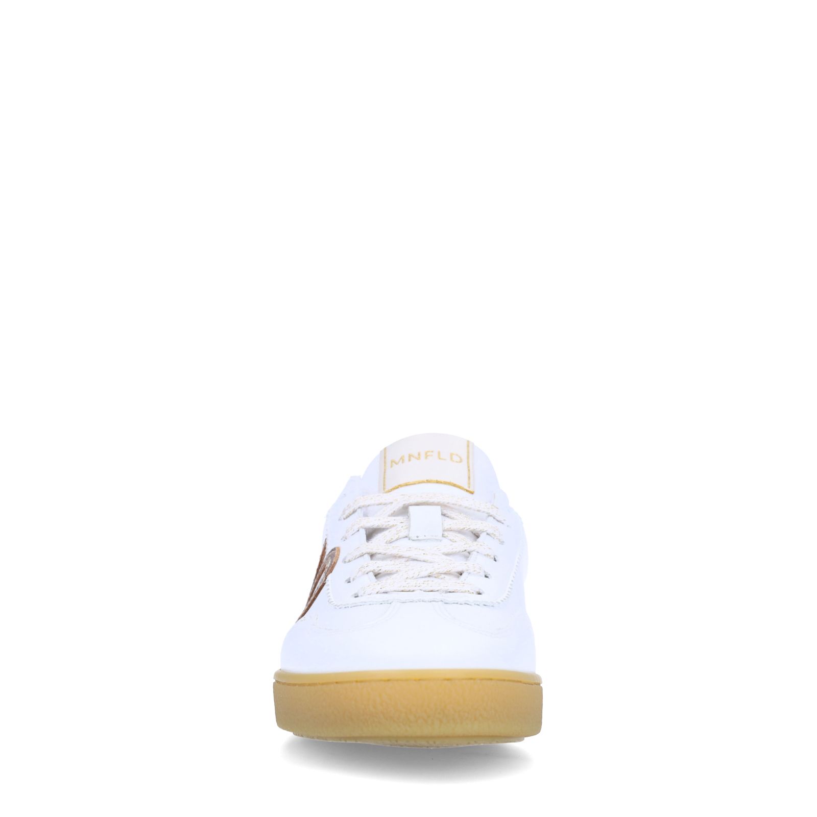 Weiße Ledersneaker mit Metallic-Details