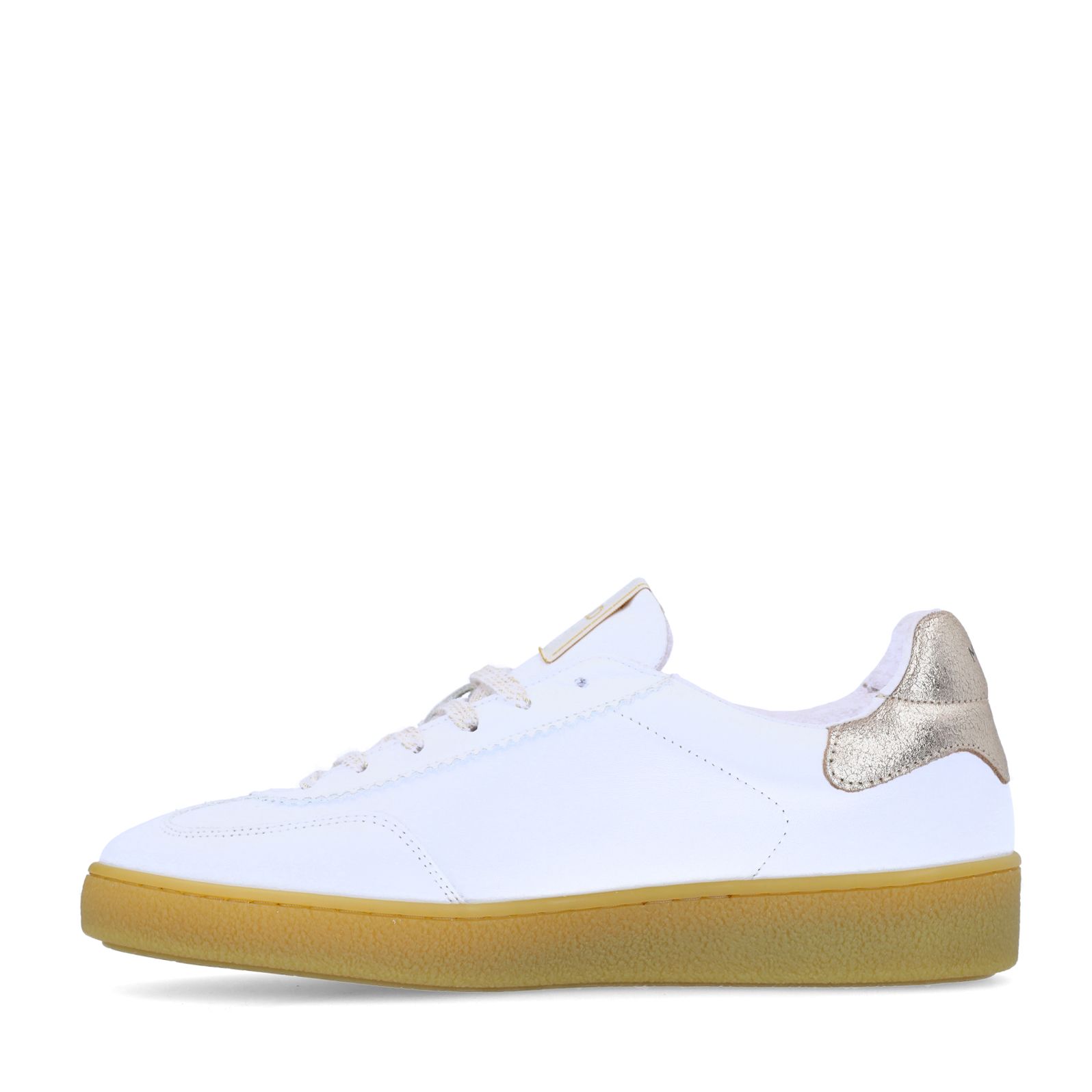 Witte leren sneakers met metallic details