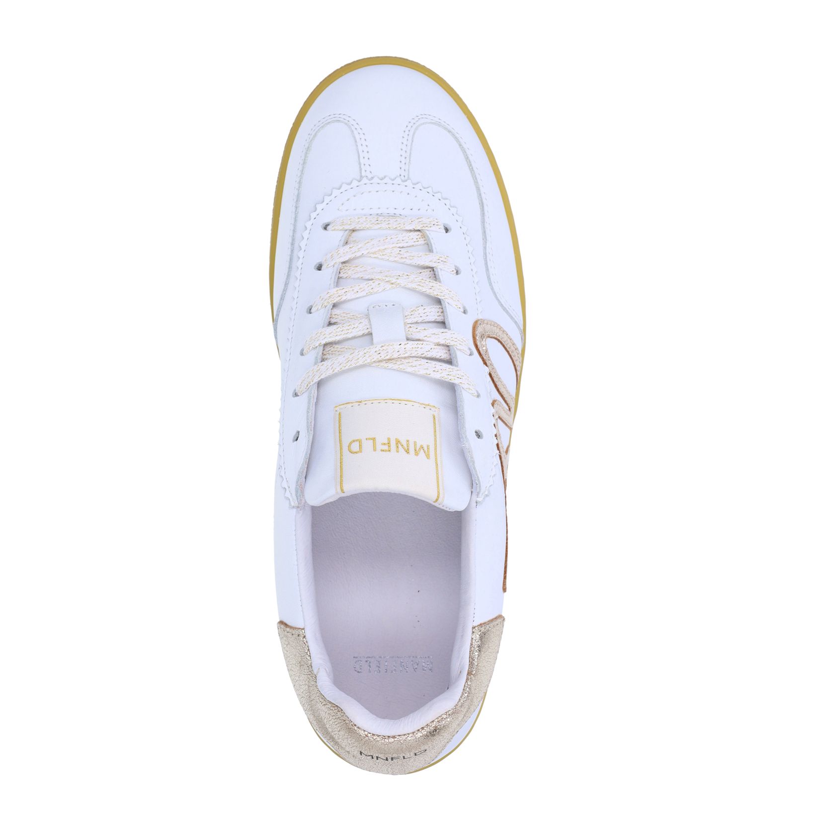 Witte leren sneakers met metallic details