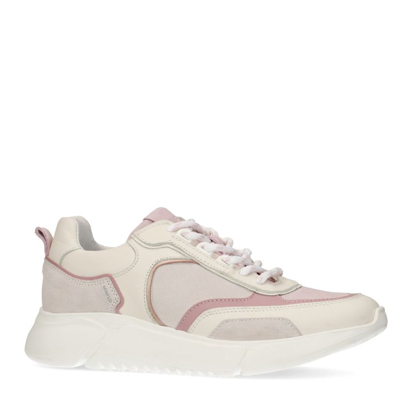 Offwhite Sneaker mit roséfarbenen Details