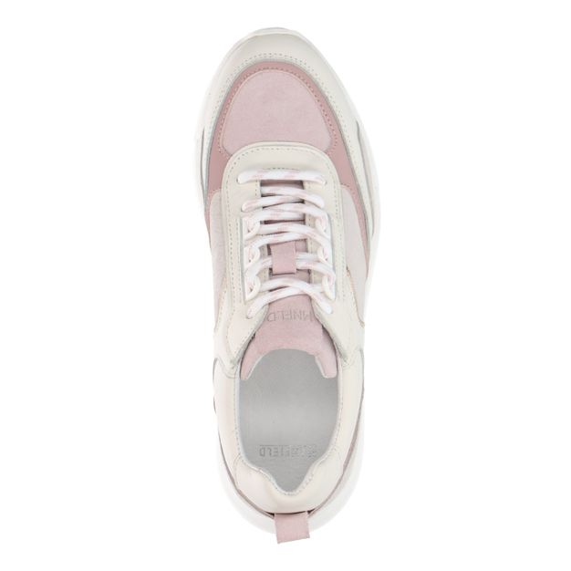 Off white sneakers met roze details