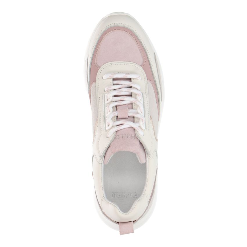 Offwhite Sneaker mit roséfarbenen Details