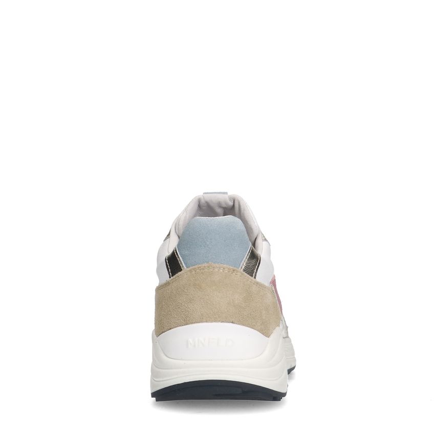 Witte leren sneakers met gekleurde details