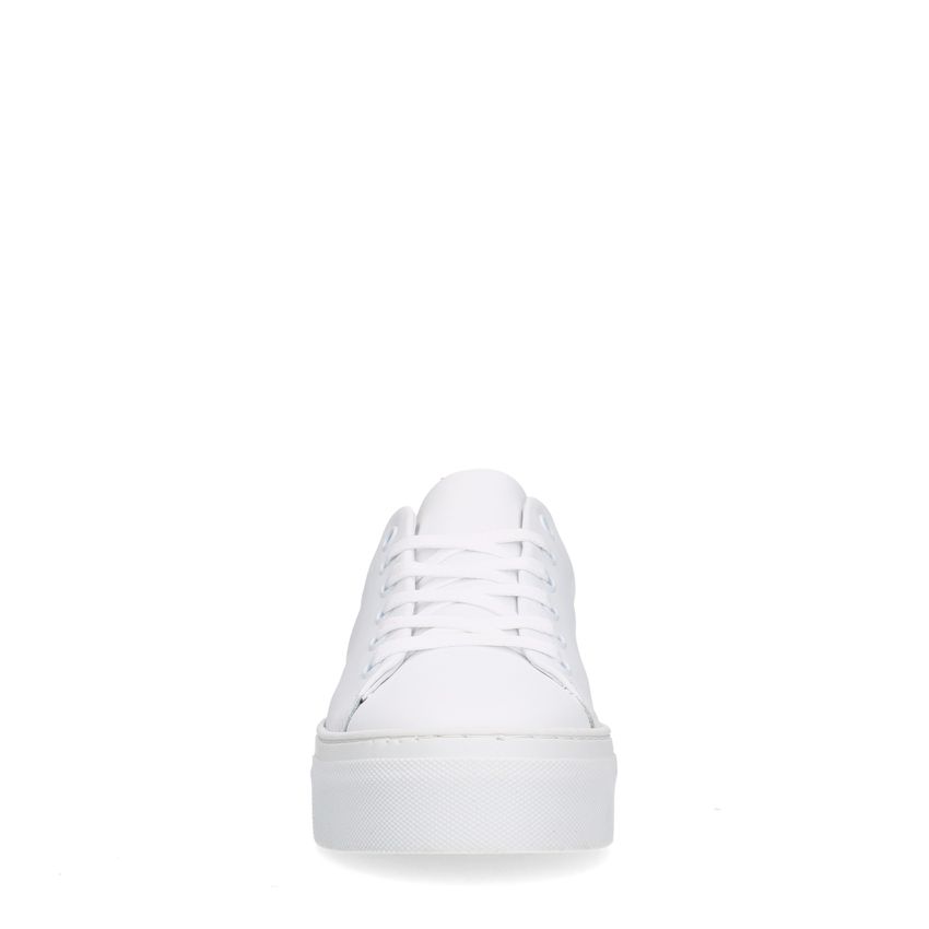 Witte leren sneakers met grijze achterkant