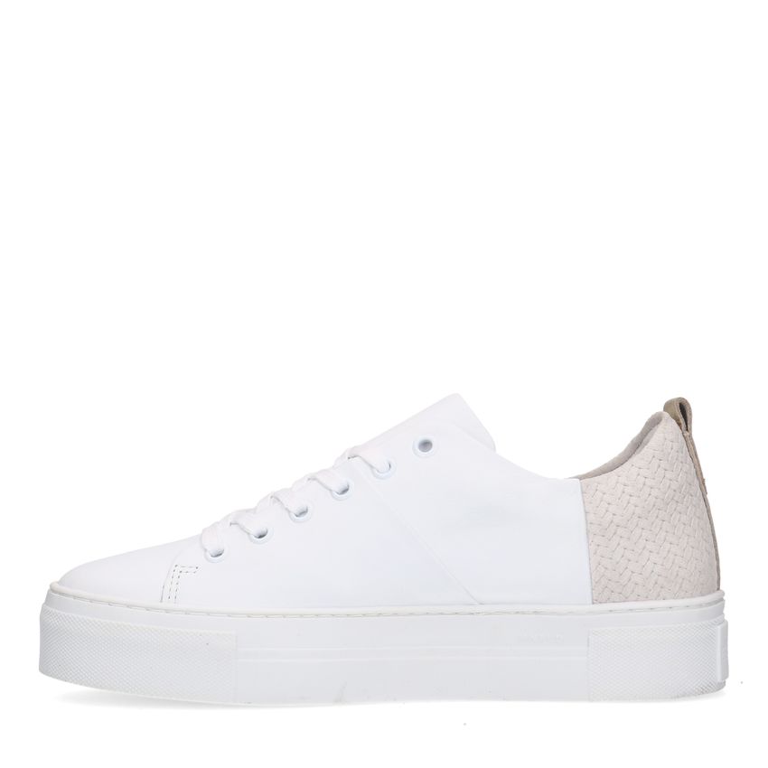 Witte leren sneakers met grijze achterkant