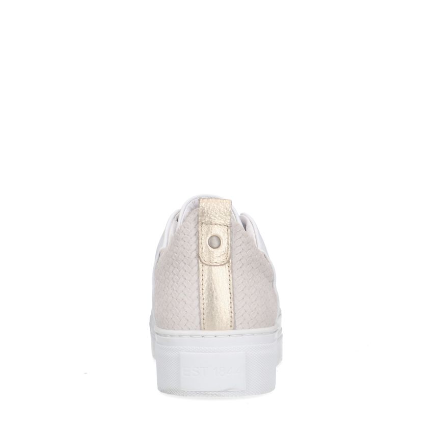 Witte leren sneakers met grijze achterkant