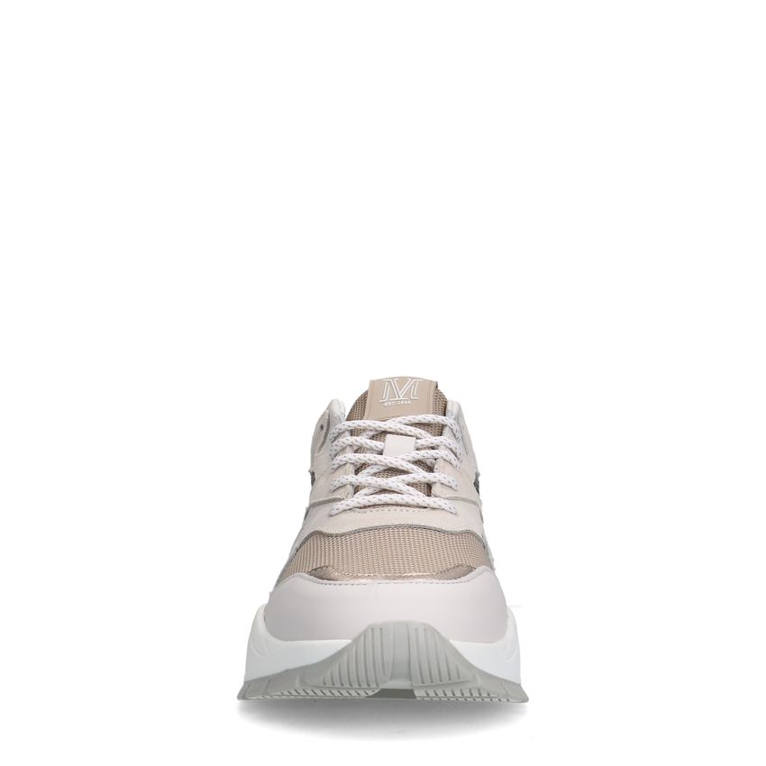 Witte leren sneakers met glitter details