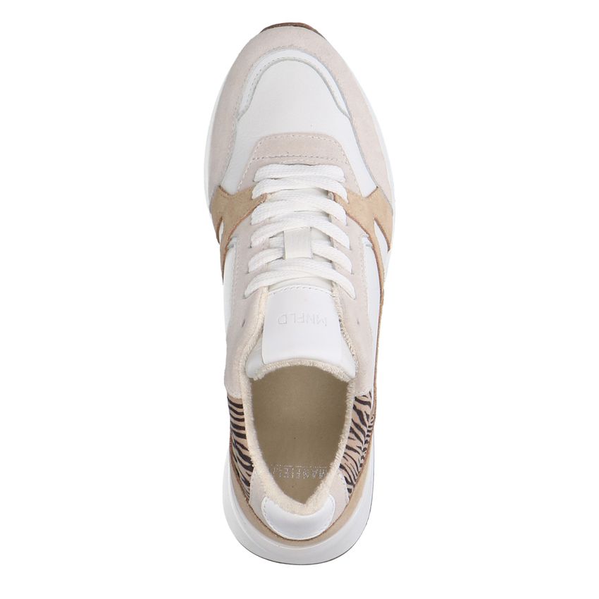 Witte leren sneakers met suède details