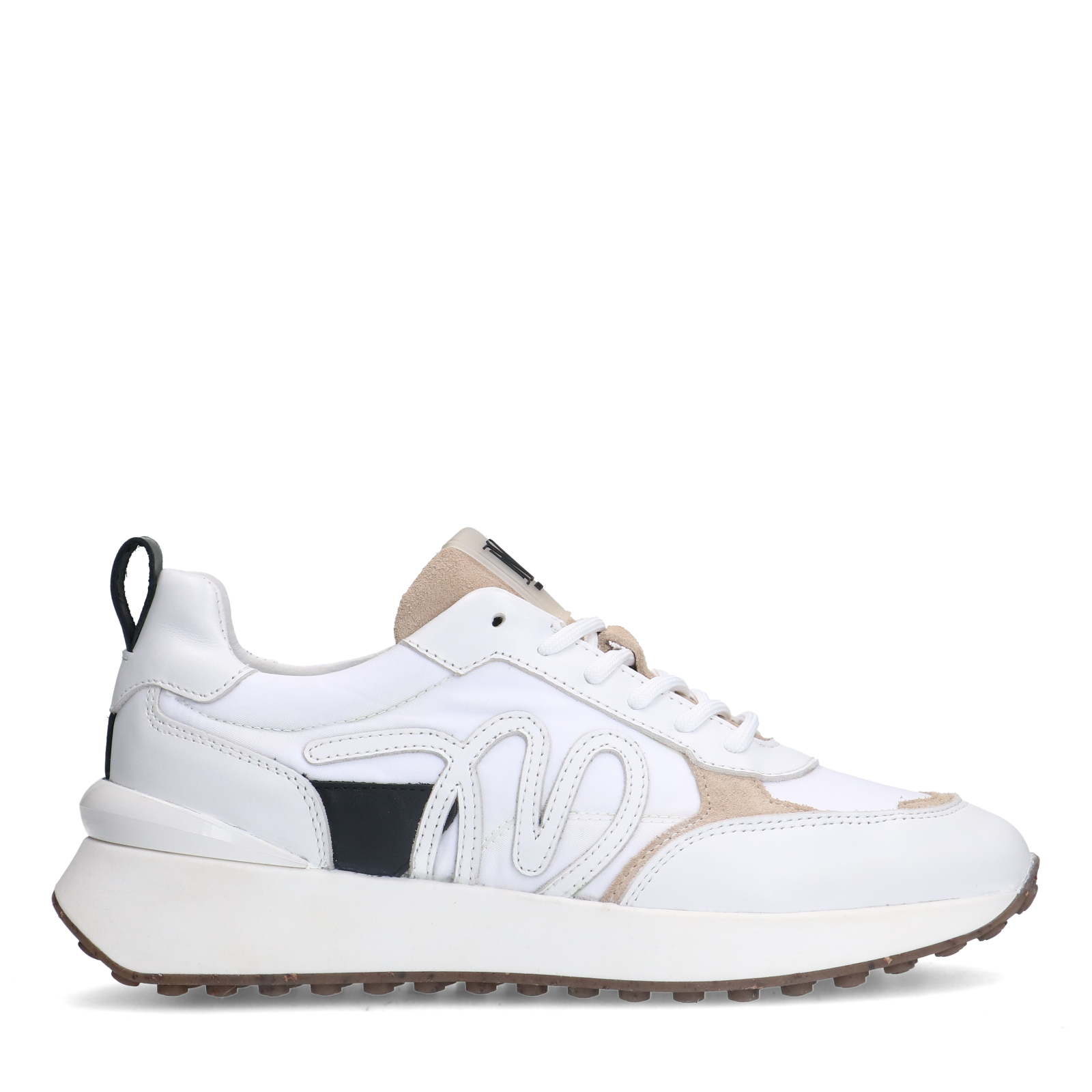 Manfield Sneakers Leren Dames Sneakers Manfield Leren Sneakers Wit